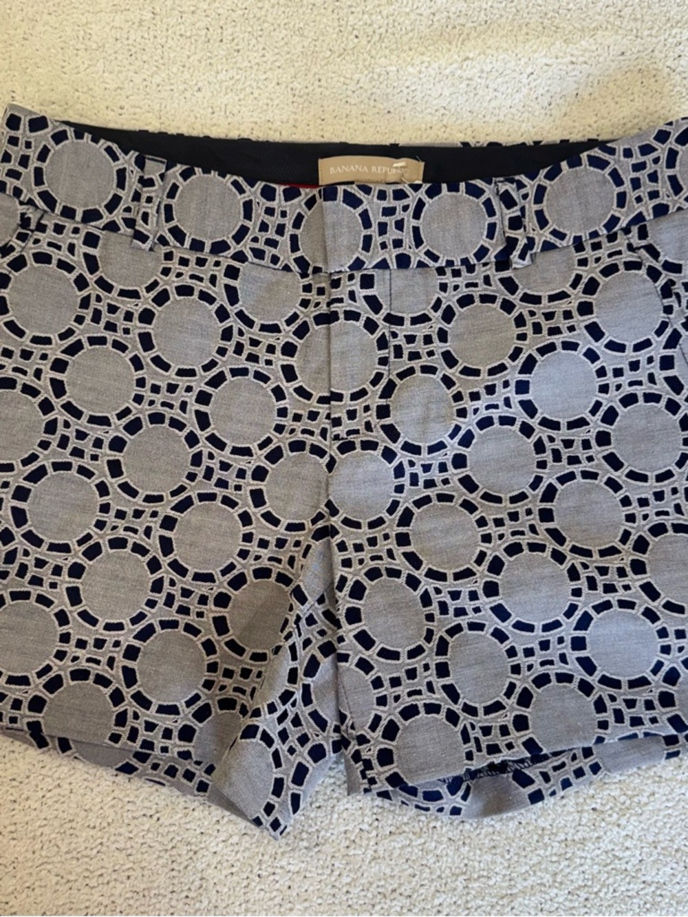 Banana Republic Navy and Gray Geometric Lace Shorts